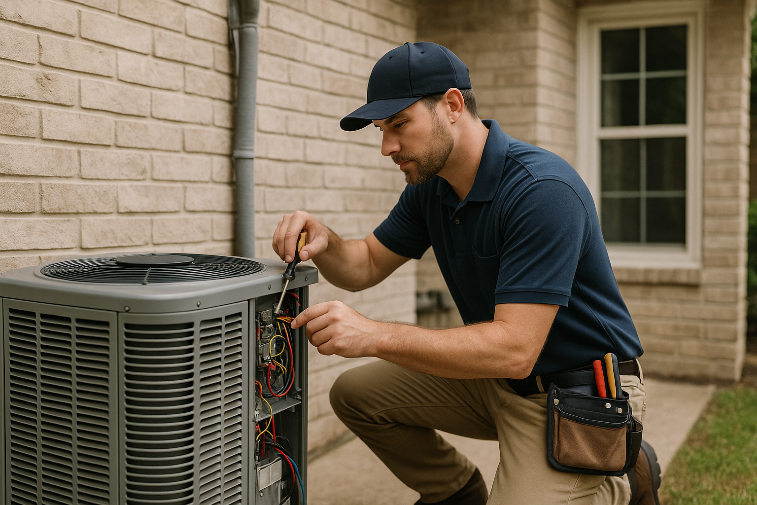 Editorial illustration depicting katy hvac